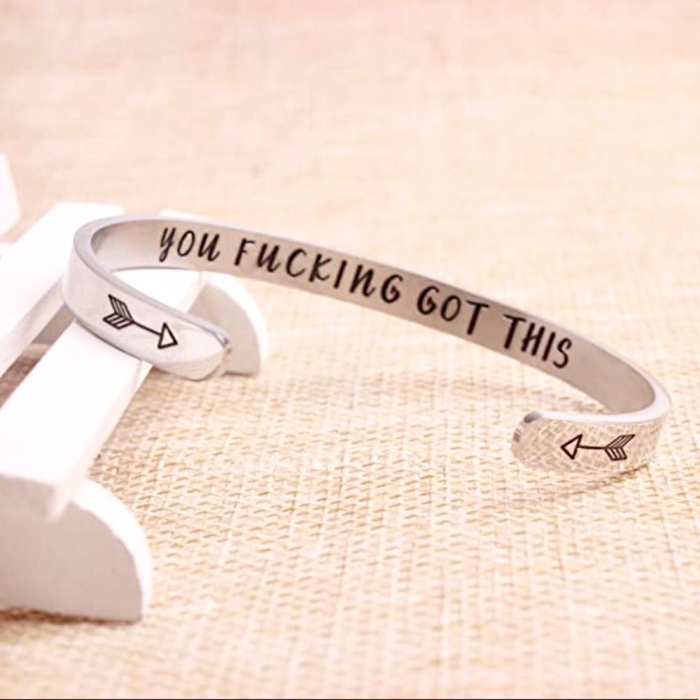 Beautiful Silver Inspirational Bracelet. OS